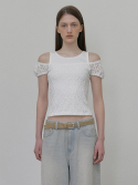 에트몽(ETMON) Lace Layered T-Shirt, White