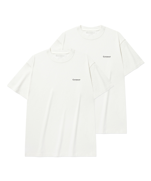 [2PACK] 쿨 코튼 티셔츠 White+White