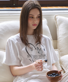 버터플라이 이펙트 오버핏 반팔 티셔츠 ( 화이트 )