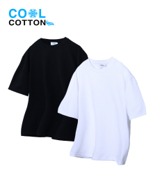 [2PACK] 쿨 코튼 반팔 티셔츠 - BLACK/WHITE