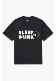 KS X INAP 남녀공용 그래픽 티셔츠 (SLEEP DRINK) JWTCM24801BLK
