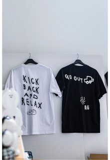 KS X INAP 남녀공용 그래픽 티셔츠 (GO OUT) JWTCM24831BLK