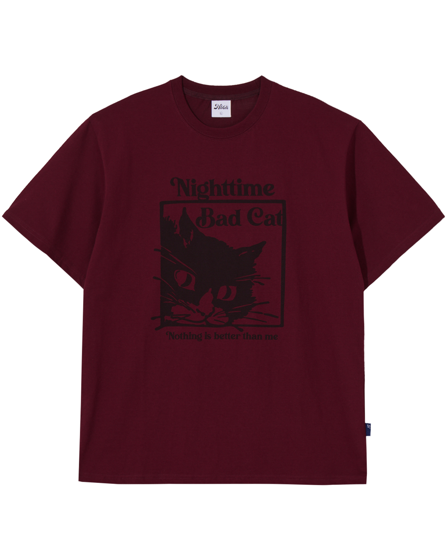 BAD CAT TEE_burgundy