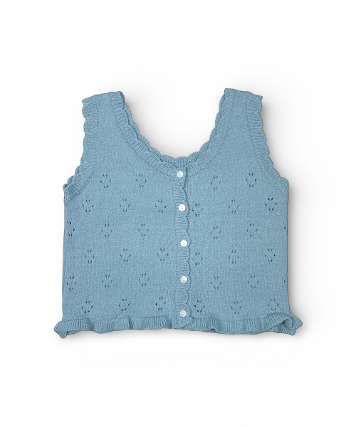 Pony Rayon Knit Vest (Blue)