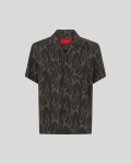 BLACK SHIRT WITH FLAMES ALL OVER PRINT