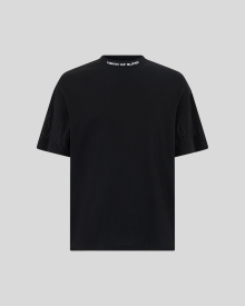 BLACK TSHIRT WITH BLACK EMBROIDERED FLAMES