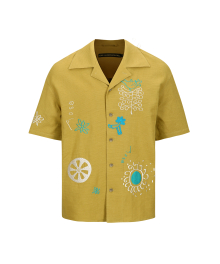 에이프릴 엠브로이더리 오픈 칼라 셔츠 atb1054m(YELLOW)