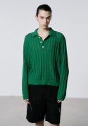 세비지(SAVAGE) Crochet Knit Pullover - Green