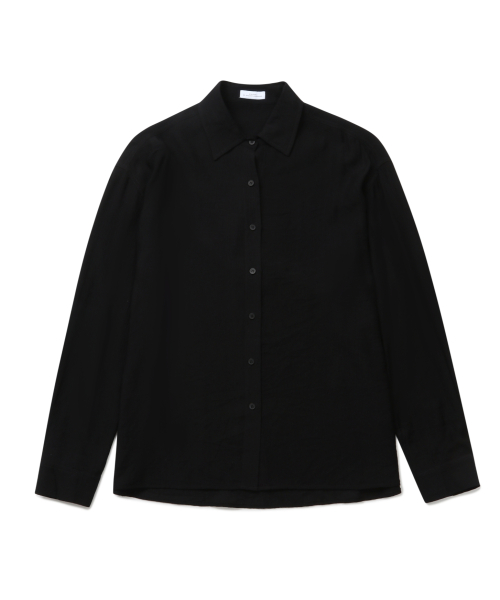 Легкая плиссированная рубашка оверсайз (Black)