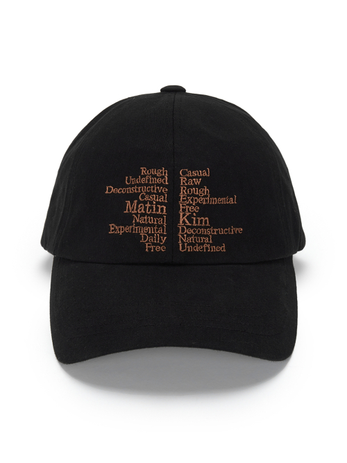 MUSINSA | MATIN KIM KEYWORD LETTERING BALL CAP IN BLACK