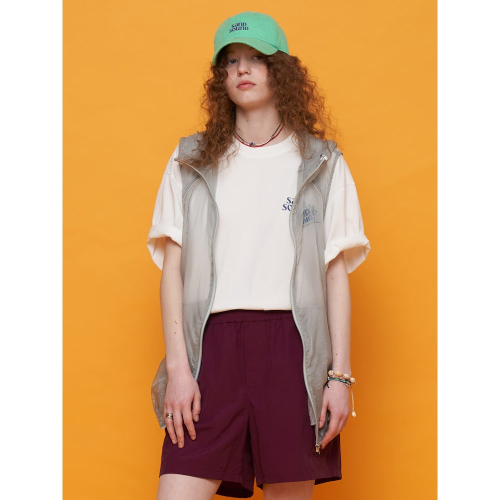Hoodie Vest Light Grey