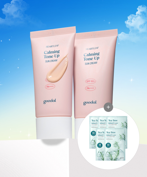 구달() [2pack] 구달 맑은 어성초 진정 수분 톤업 선크림 50ml [증정] 순한마스크5매(랜덤) 상품 이미지