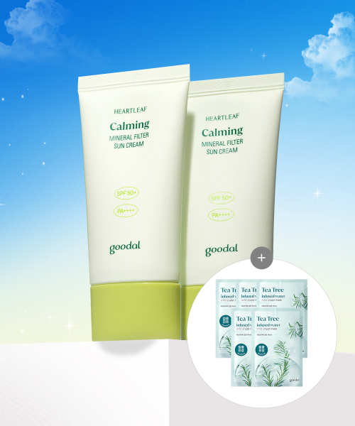 구달() [2pack] 구달 맑은 어성초 진정 무기자차 선크림 50ml [증정]순한마스크 5매(랜덤) 상품 이미지