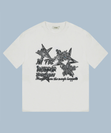 XTT084 스타 미러 반팔 티셔츠 (WHITE)