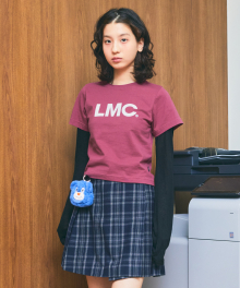 WM OG LOGO CROPPED TEE dark pink