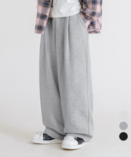 ONE-TUCK WIDE SWEAT PANTS_3COLOR