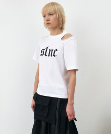 SLNC 컷아웃 티셔츠 WHITE