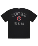 아비렉스(AVIREX) 바시티 로고 반팔 티셔츠 / 7832129010 블랙