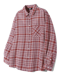 빈티지 오버핏 플레이드 체크 셔츠 (RED)