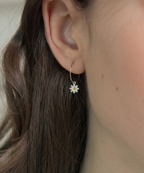 Philip Jones Daisy Necklace And Hoop Earrings Set - Silver & Gold Plated, Gift Boxed
