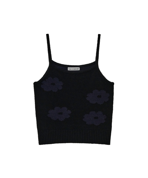 BLOOMING SLEEVELESS KNIT black