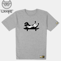 돌돌(DOLDOL) WOOPS-T-78  스케이트보드 고양이 웁스 캐릭터 그래픽티셔츠