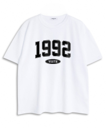 오버핏 크루넥 1992 반팔 티셔츠 화이트블랙