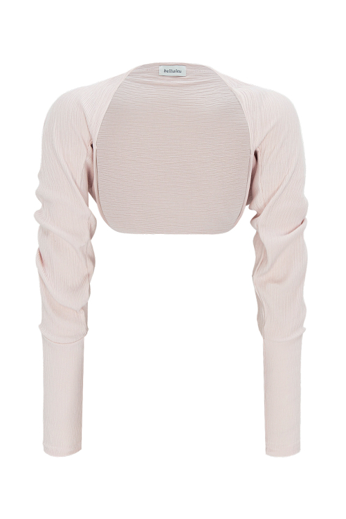COTTON BASIC BOLERO-BABY PINK