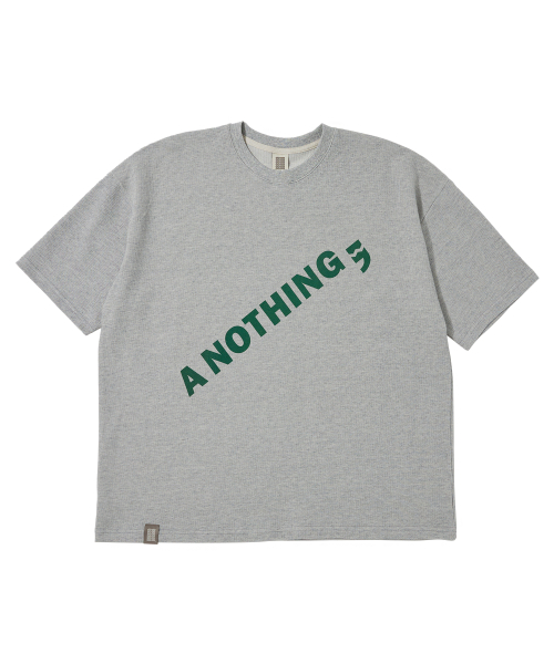 Tシャツ・カットソー [A NOTHING] DIAGONAL PIN-KNIT 1/2 BOX TEE (4 COLOR) 어낫띵(A NOTHING) DIAGONAL PIN-KNIT 1/2 BOX TEE (Gray