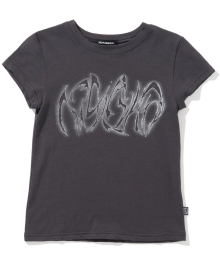 W Blur Boomerang Logo T-Shirts - Charcoal