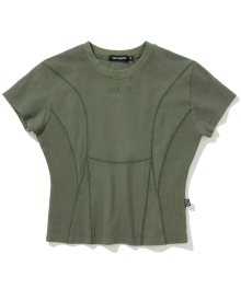 W N4ND Incision Pigment T-Shirts - Khaki