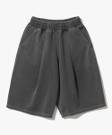 제로(XERO) Deep One Tuck Pigment Sweat Shorts [Charcoal]