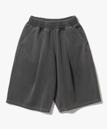Deep One Tuck Pigment Sweat Shorts [Charcoal]
