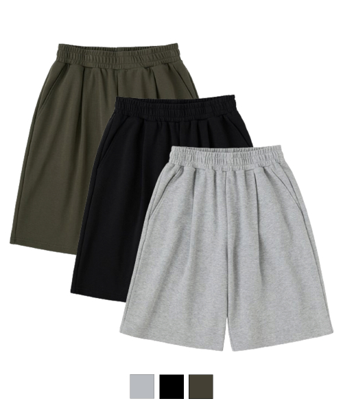 MUSINSA | URBANAGE [2PACK] Bermuda Wide Sweat Shorts (3 COLOR)