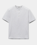 쿠어(COOR) 레귤러핏 헨리 티셔츠 (멜란지그레이)