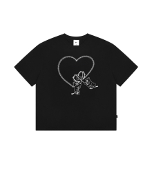 HEART STITCH ODOLLY T-BLACK