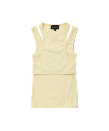 Mellow rib layered sleeveless - LIGHT YELLOW