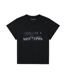 Soft slim graphic T-shirt - BLACK