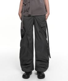 DISTORTED DRAPING PANTS (UNISEX) CHARCOAL