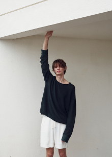 Linen paper shirts sleeve pullover_Forest