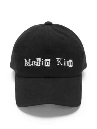 마뗑킴(MATIN KIM) LOGO SCRAP BALL CAP IN BLACK
