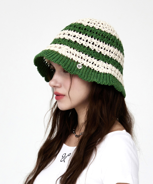 웨이브 투톤 버킷햇_Green