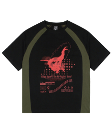 GT040 벨로키 크루 넥 반팔 래글런 티셔츠 (BLACK)