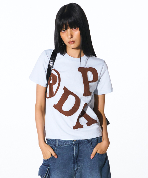 프렌다(PRENDA) PRDA BIG PATCH CREWNECK TEE SKY BLUE - 사이즈