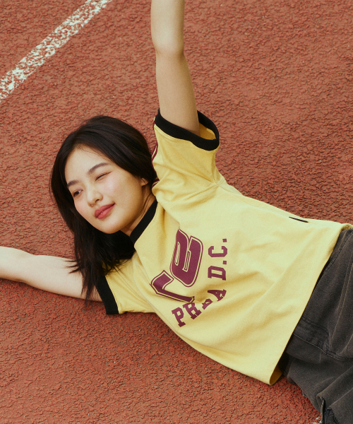 97 PDC LOGO COLORING RAGLAN TEE MUSTARD