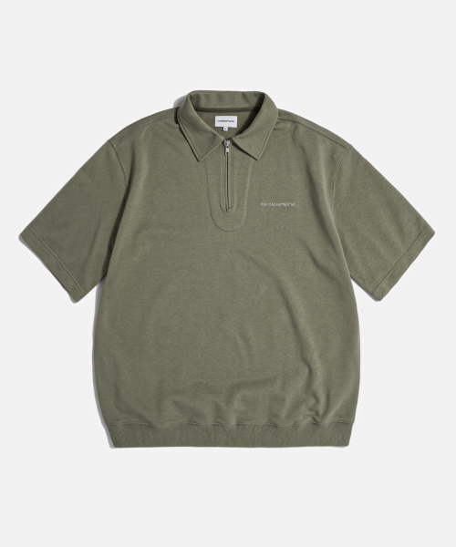 Quarter Zip Collar S/S Sweatshirt Olive