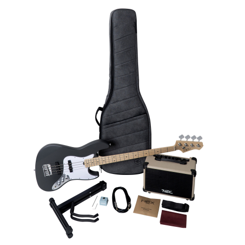 헥스기타(HEXGUITARS) 입문용 일렉 베이스 B100 & 15W 앰프 올인원