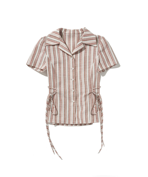 lotsyou Nostalgia Half-sleeve Shirket Brown
