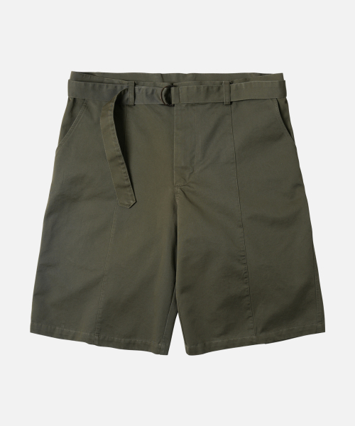 CHINO BELTED WORK BERMUDA SHORTS MUD