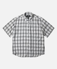 OMBRE CHECK RELAXED HALF SHIRT _ GRAY